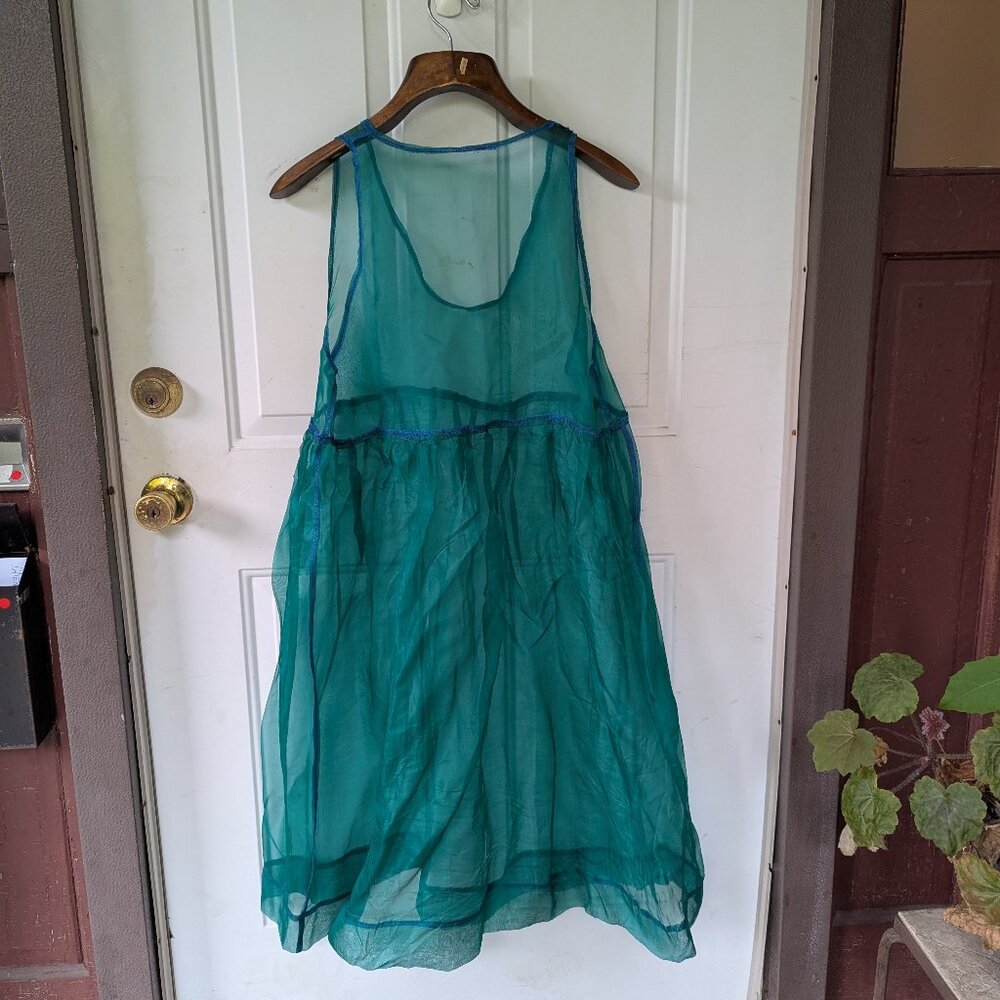 tony chestnut - silk sheet frock in jade